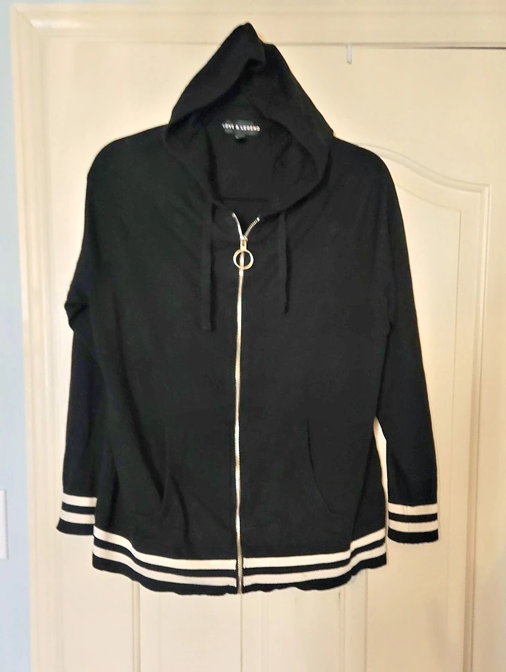 Love & Legend Knit Black & White Zip Hoodie